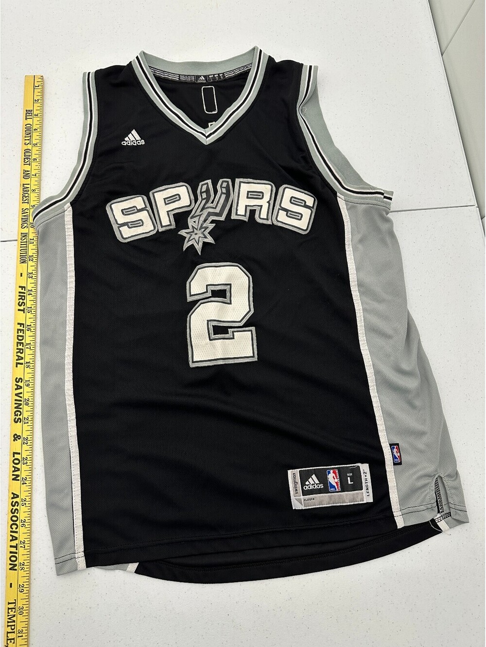 Men Size L Kawhi Leonard San Antonio Spurs Adidas Swingman +2 NBA Jersey